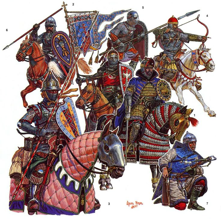 Новгородские воины. Художник Игорь Дзысь.