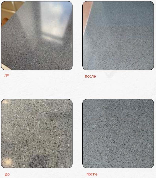 Пример реставрации столешницы из акрилового камня