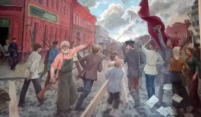 Восстание на Саратовской, 1906 год. Художник Сергей Лебедев