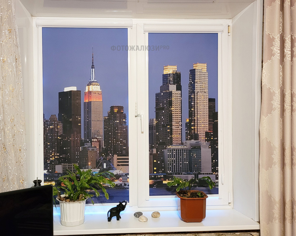 Рулонные шторы с фотопечатью "вид на Манхеттен"