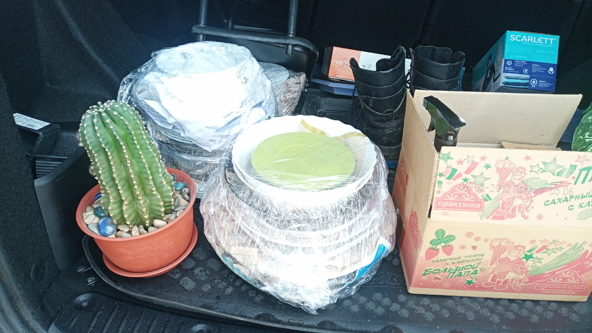 Часть груза в багажнике