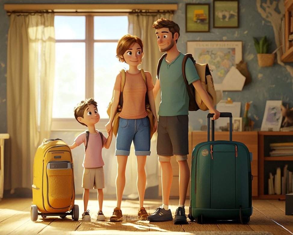 Семья собирается в отпуск