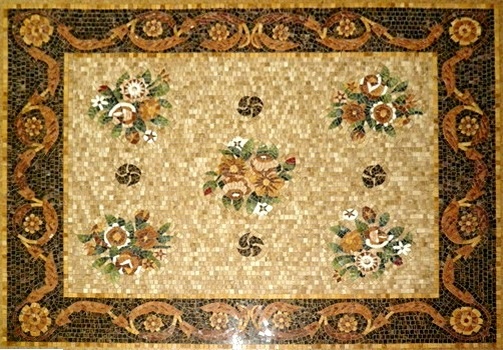 Мозаичное напольное панно из натурального камня.
