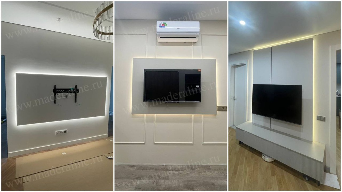 Парящие панели под эмаль / в эмали / однотонные с торцевой подсветкой по периметру