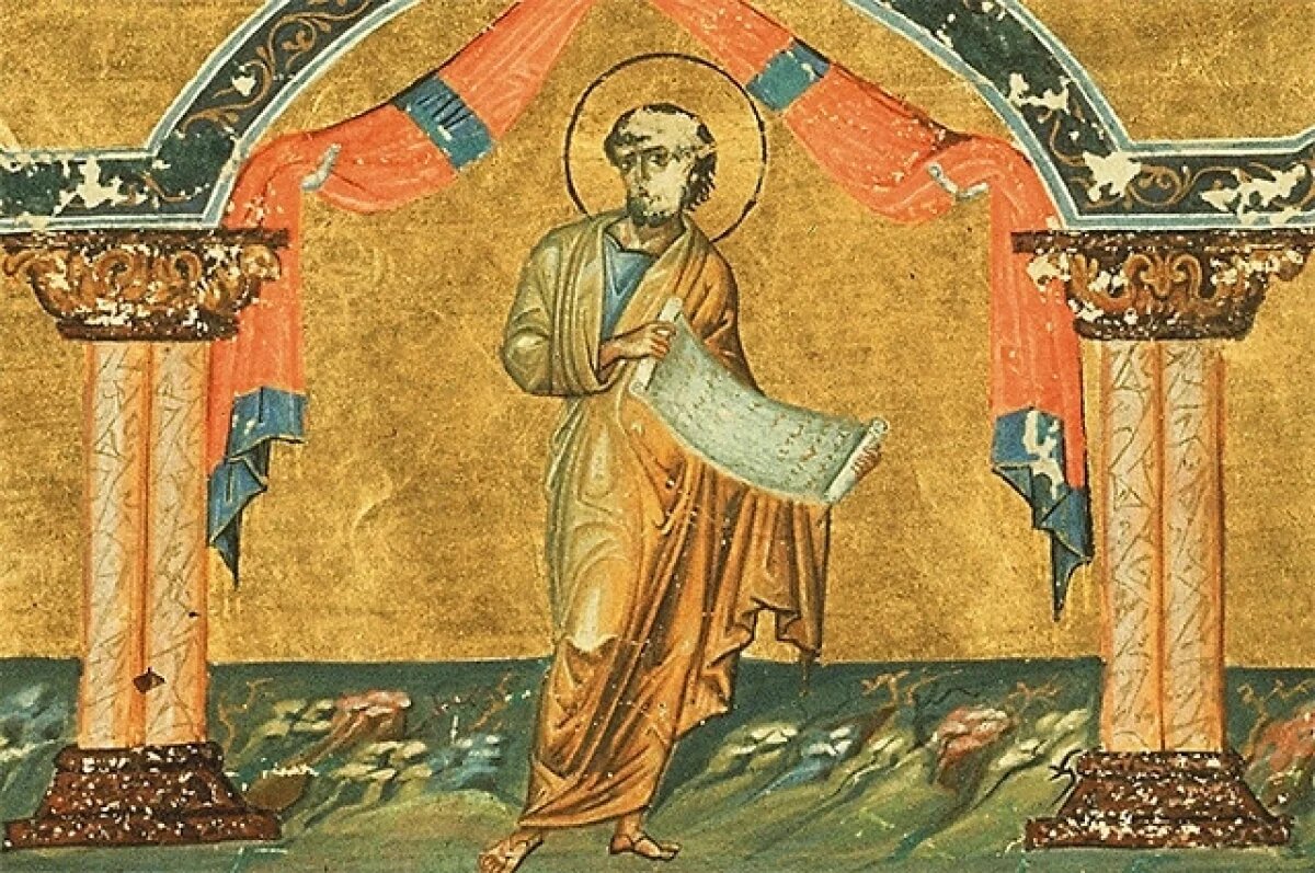    Захария Серповидец. Миниатюра из минологии Василия II, 985 год. Ватиканская библиотека, Рим.