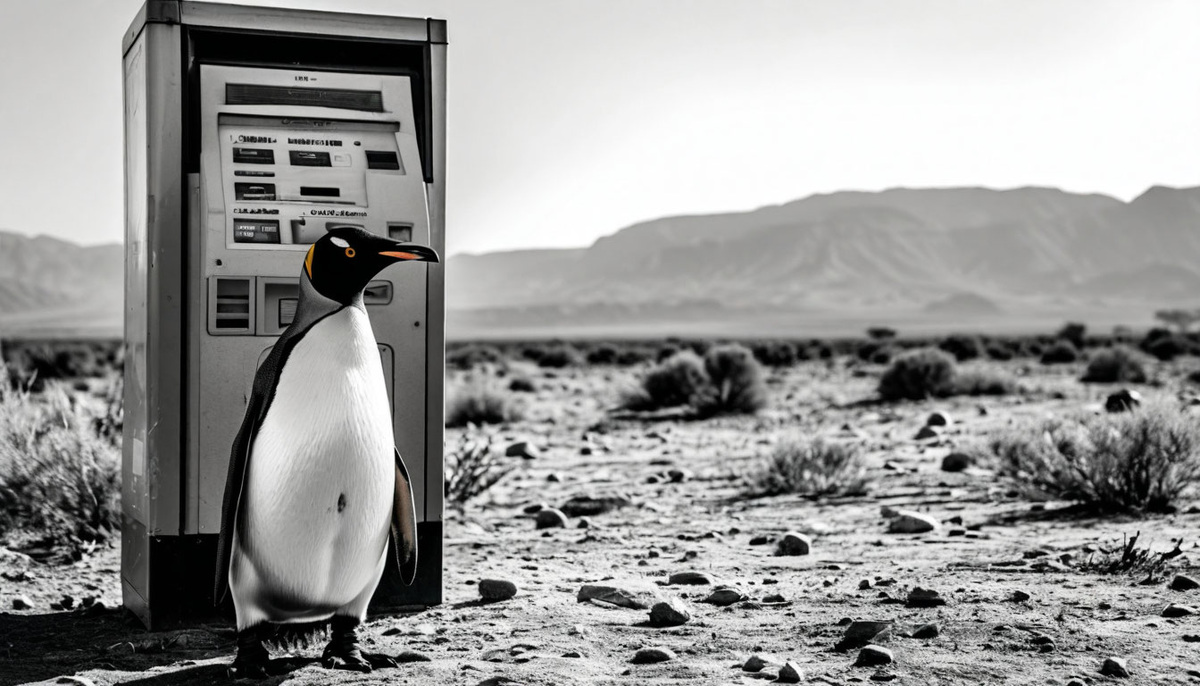 Изображение Яндекс Шедеврум - "Не будь как этот пингвин"