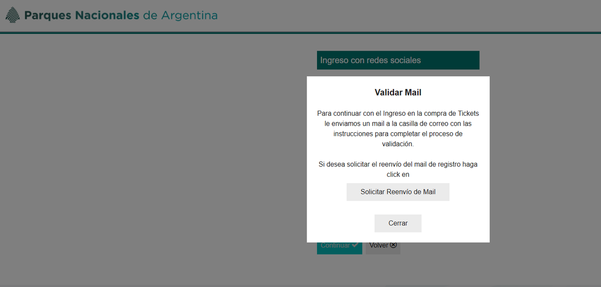Аргентинский сайт для бронирования билетов в национальные парки страны