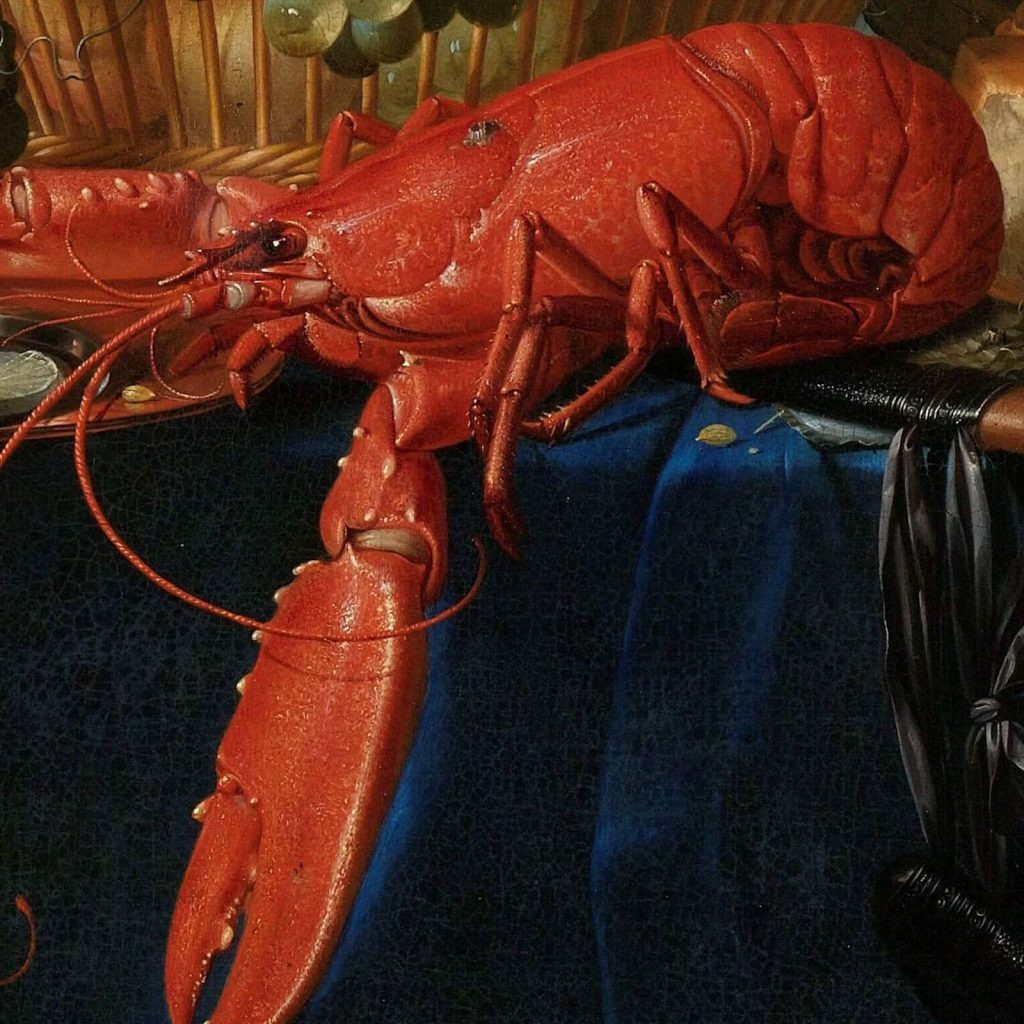 Питер де Ринг, «Натюрморт с золотым кубком», 1640–1660, Рейксмюсеум, Амстердам, Нидерланды. Фрагмент.