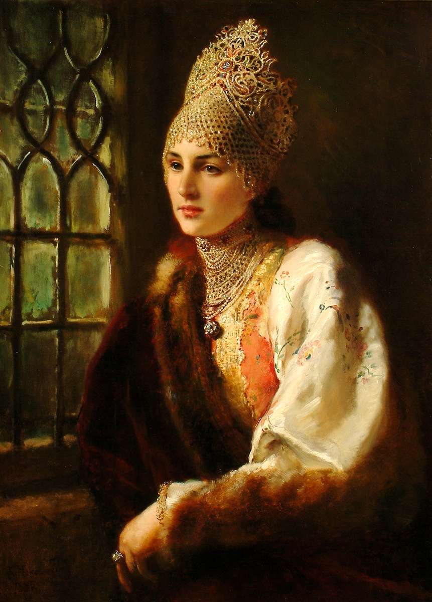 «Боярышня», худ. Константин Маковский, 1885 год 