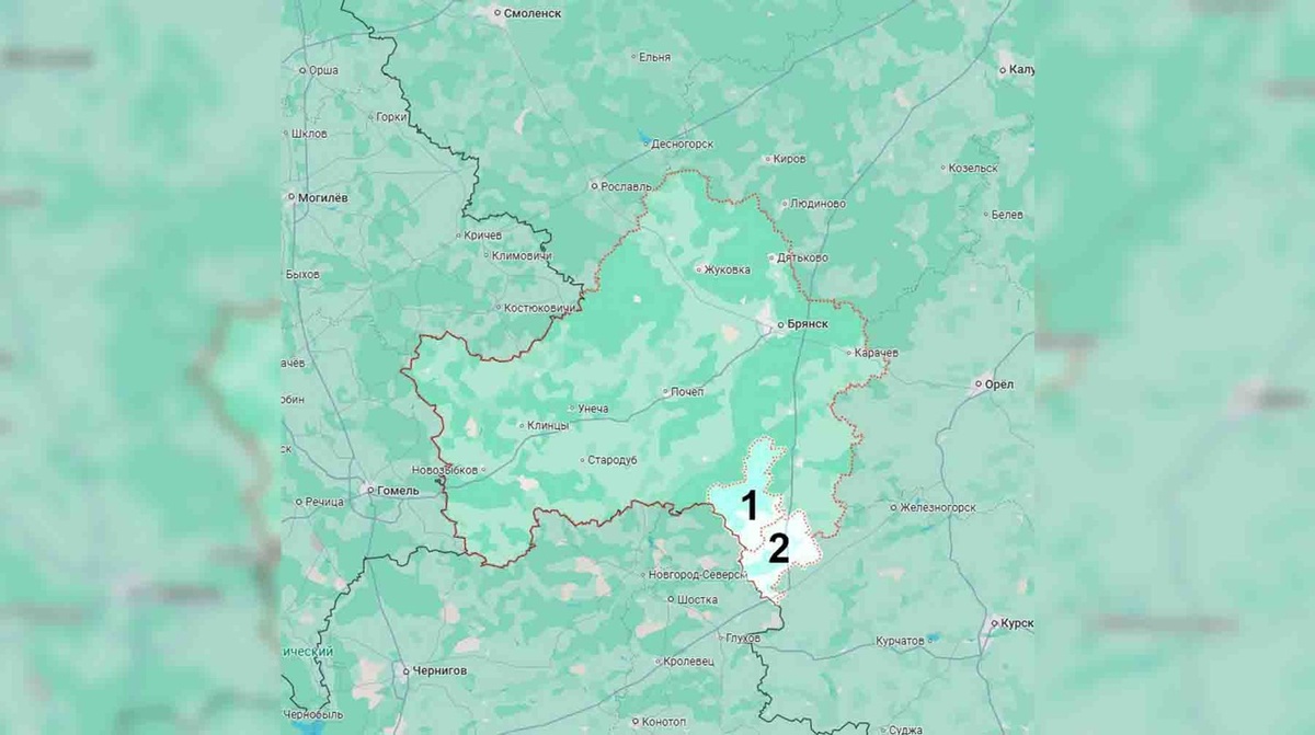    На фото районы собеседников Daily Storm: Суземский (1) и Севский (2)
