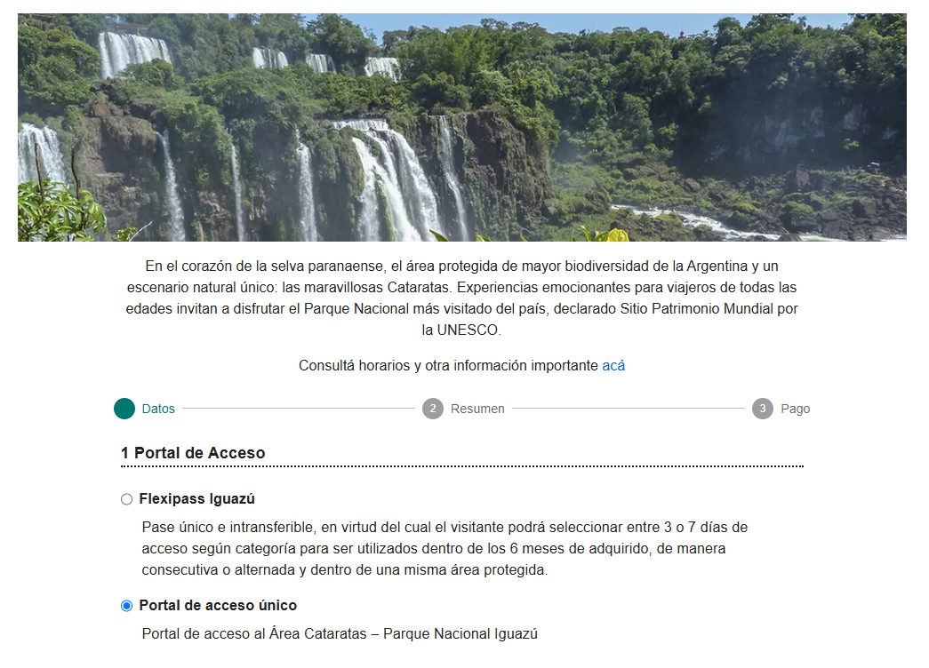 сайт для покупки билетов в национальные парки Аргентины онлайн