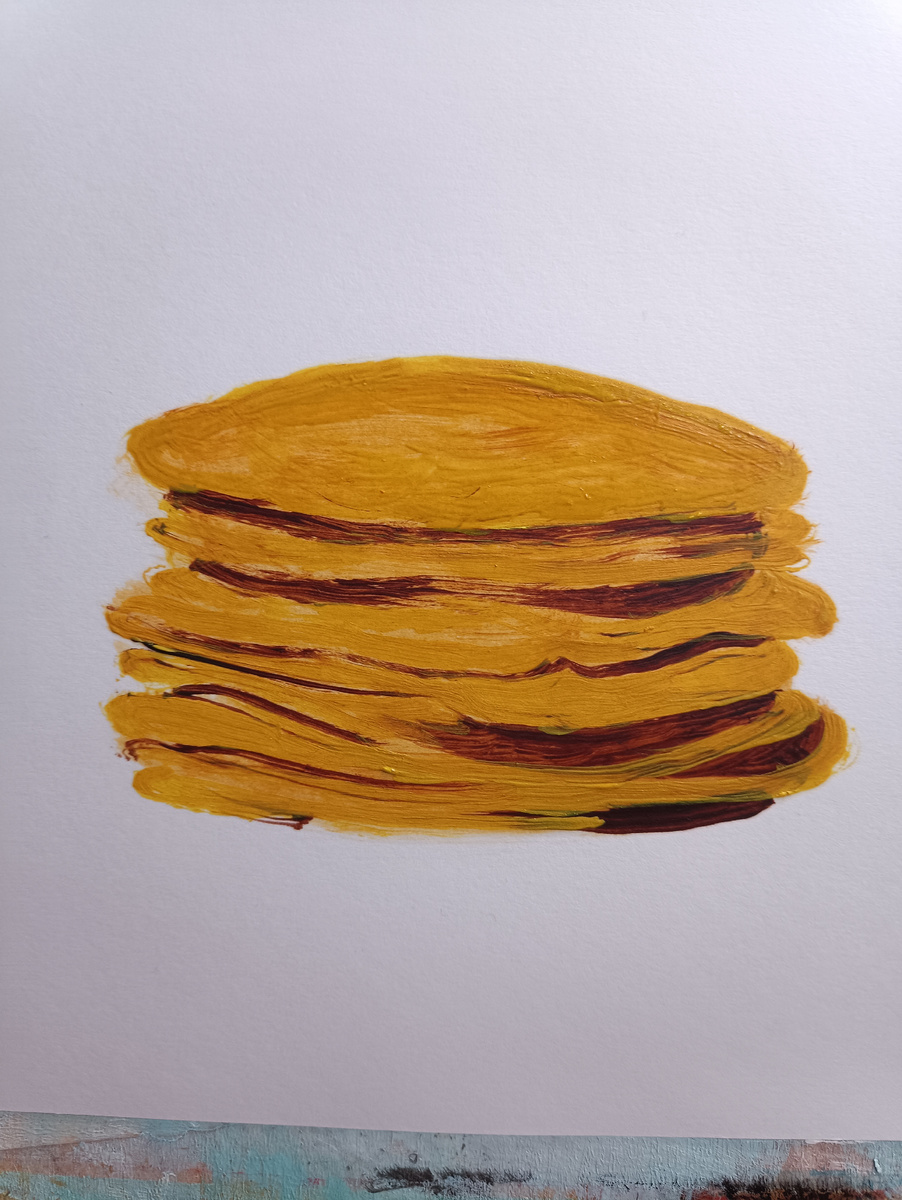 Фото автора. Блины масляными красками.