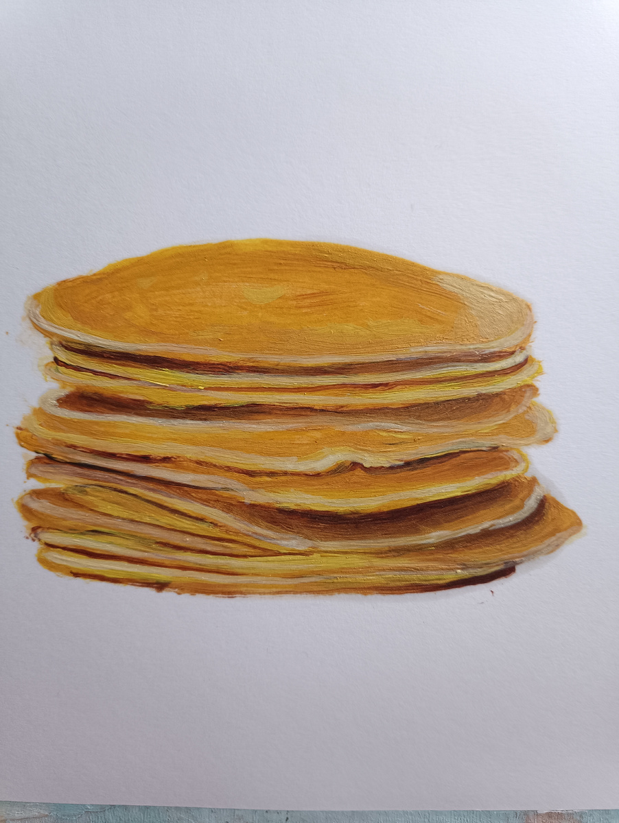 Фото автора. Блины масляными красками.