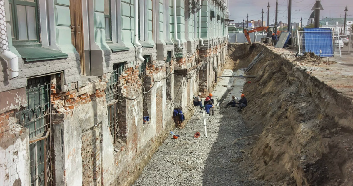 Пример: Закрытый 1 этаж здания культурным слоем