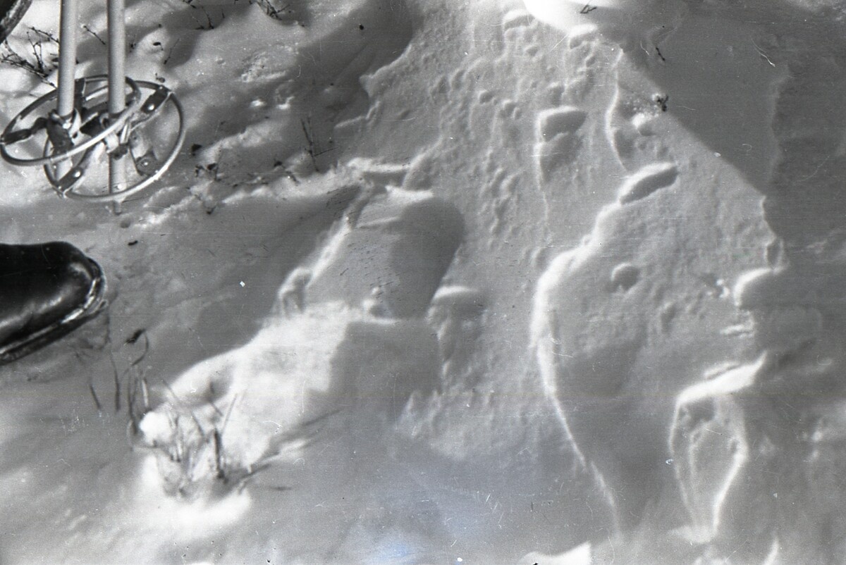 Светло-серый - плоскость поверхности. Белый - плоскость, развернутая "лицом" к солнцу. То, что выдают за след босой ноги, расположено под углом 45 гр к поверхности. Кто-то следы "боком" оставлял.)) Из открытого доступа.