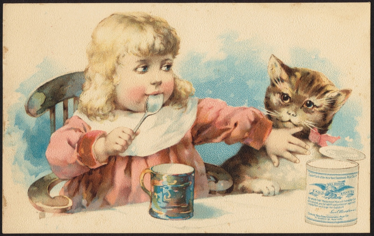 Реклама сгущеного молока Гейла Бордена под маркой "Eagle Brand"