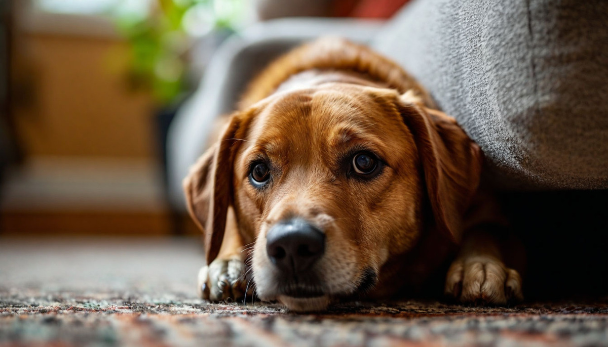 Если ваша собака внезапно начала прятаться, это может быть признаком стресса
