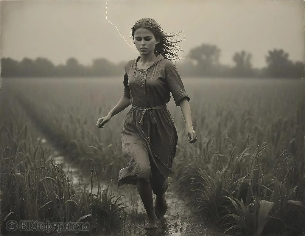 Клавдию застала гроза.