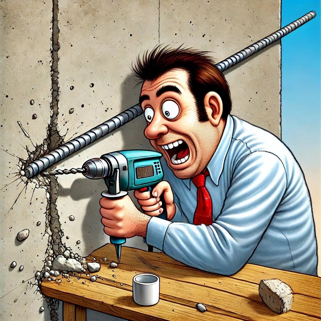 Нашел арматуру в бетоне с 1 раза