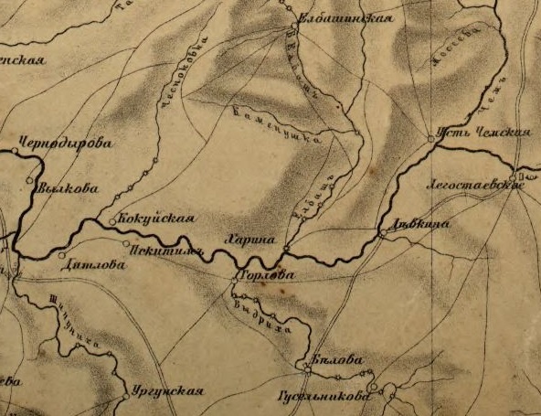 д. Горлова на карте 1864 г.