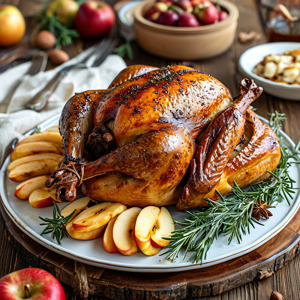Сочная индейка с яблоками и розмарином: праздничное блюдо без лишних хлопот! 