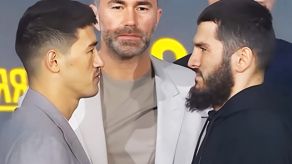 Дмитрий Бивол и Артур Бетербиев на финальной битве взглядов