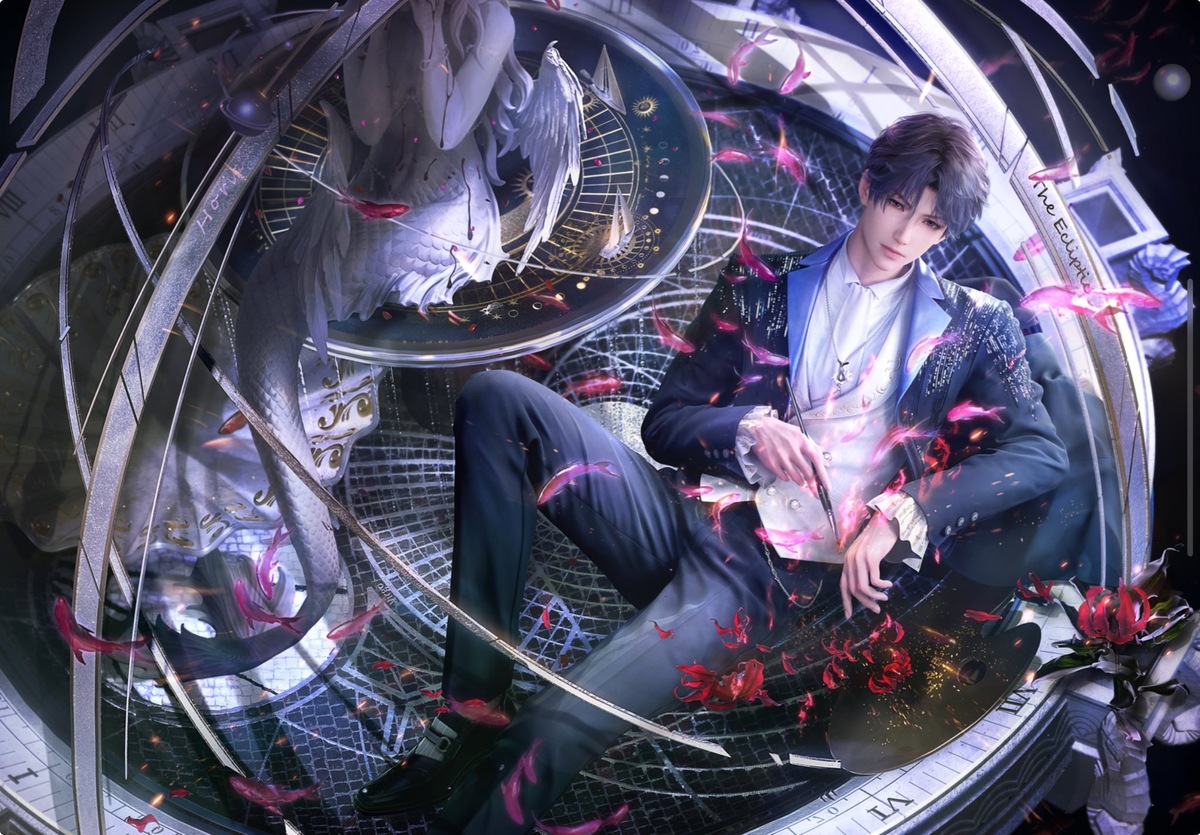 У Рафаэля на официальных артах есть статуя женщины с крыльями и русальим хвостом