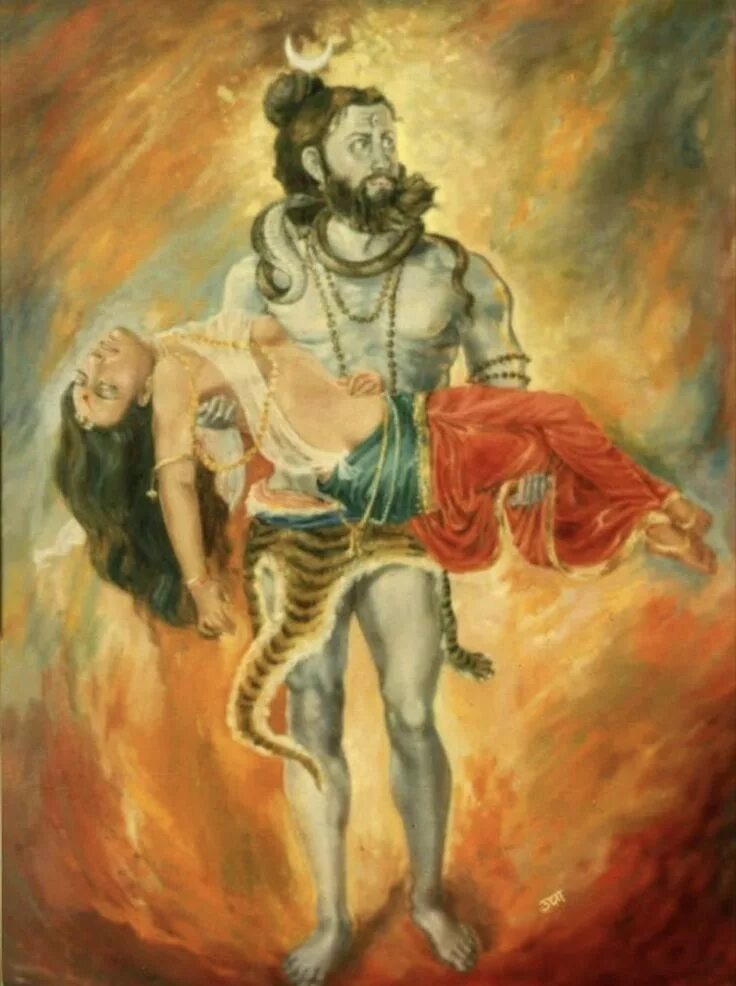 Шива с телом Сати