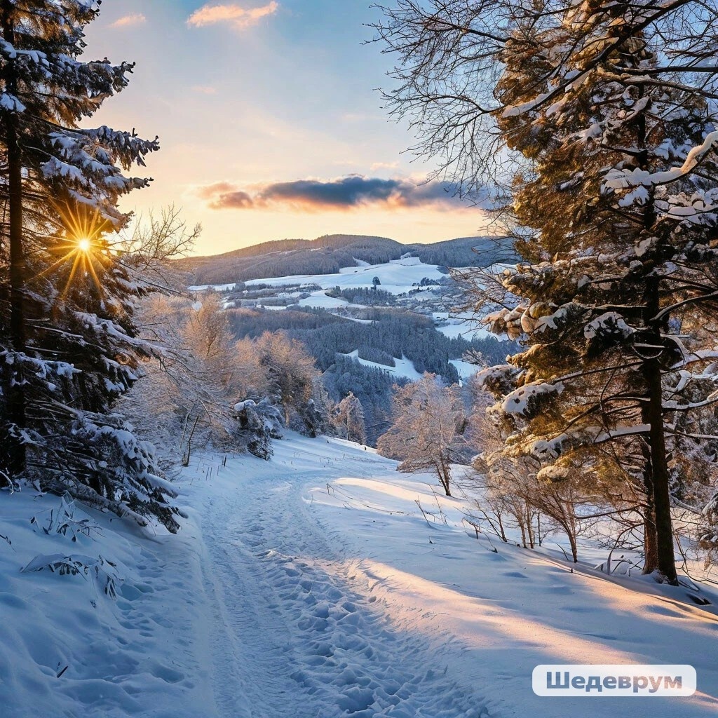 Не придумала, что поставить на главную. Вот вам лес и снег😁