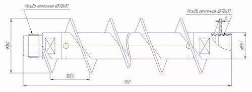 Бабл с резьбой, вваренный в шнек