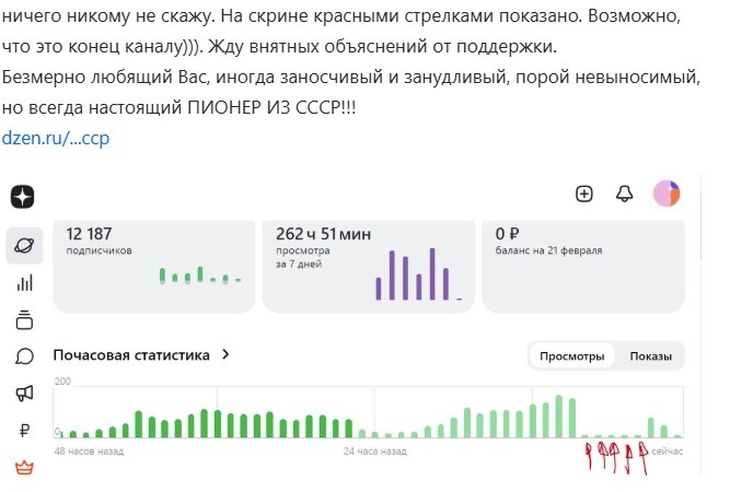 Скриншот статистики блогера среднего звена.
