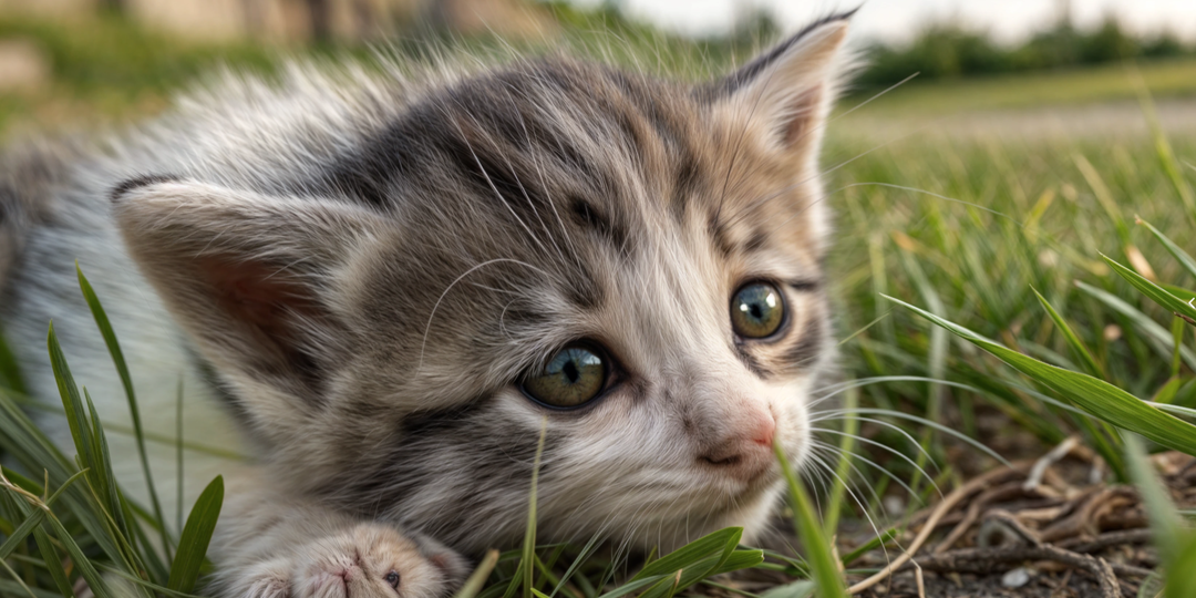 Котёнок с обожжёнными лапками выбрался к людям. Но им было не до него