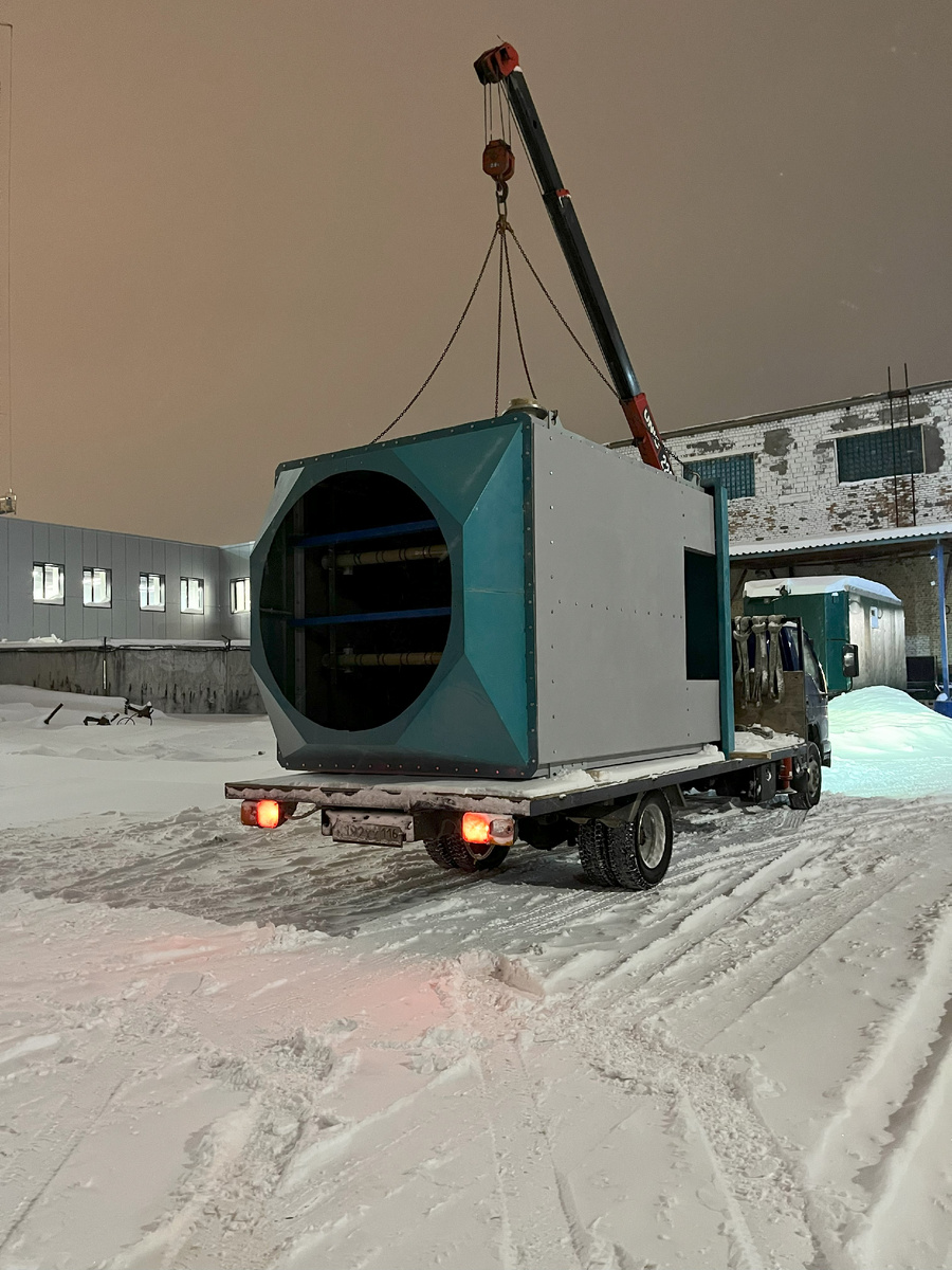 Отправка части градирни заказчику в индивидуальном цветовом решении по RAL
