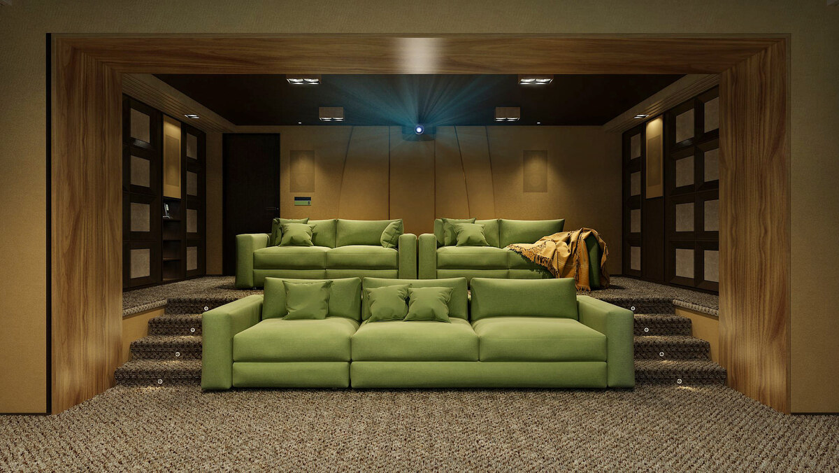 Итоговый интерьер кинозала