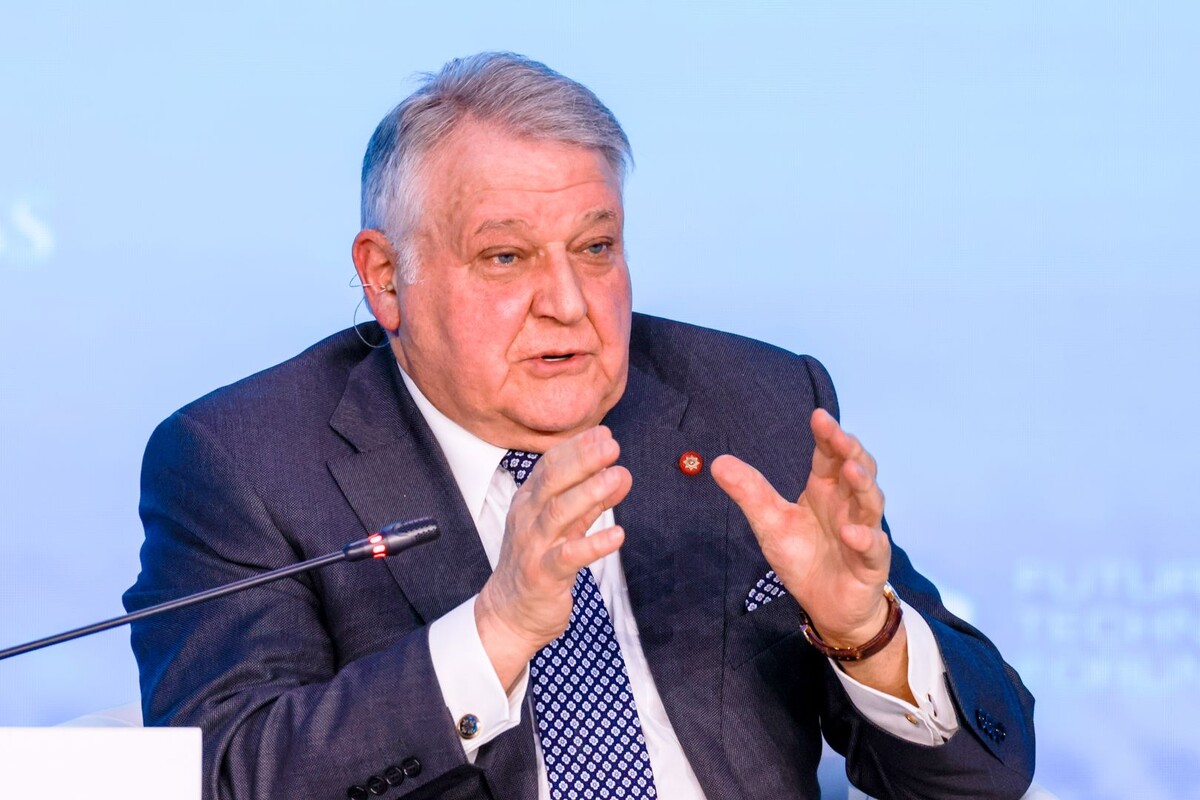    Президент Национального исследовательского центра «Курчатовский институт» Михаил Ковальчук на Форуме будущих технологий / Источник: © Владимир Гердо/ТАСС