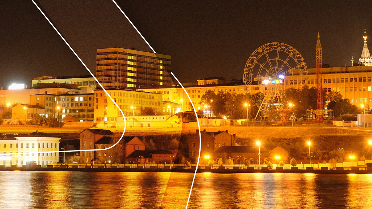 Ночной вид на центр Ижевска: Vyacheslav Bukharov. Собственная работа, CC BY-SA 4.0, https://commons.wikimedia.org/w/index.php?curid=82617998