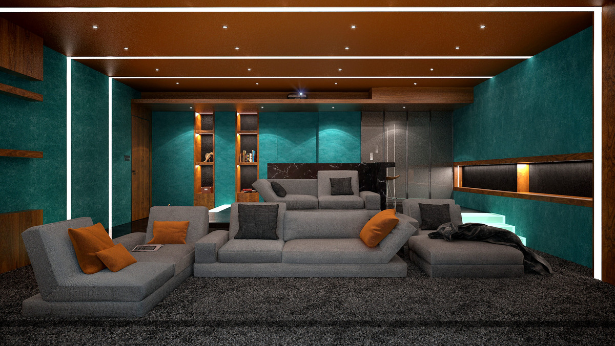 Итоговый интерьер кинозала