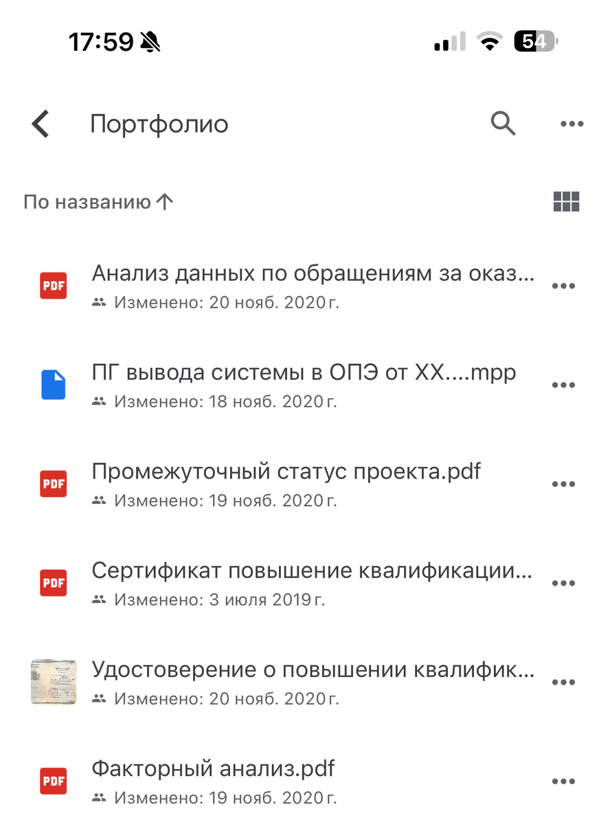 Так выглядит старая часть моей папочки Портфолио. Она до сих пор актуальна. 