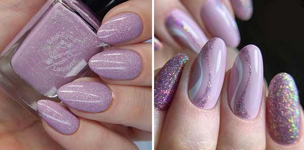 лавандовый маникюр с дизайном