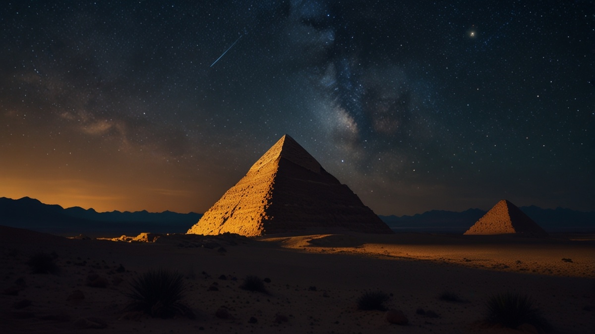 Звёздное небо над пирамидой — символ связи с космосом.