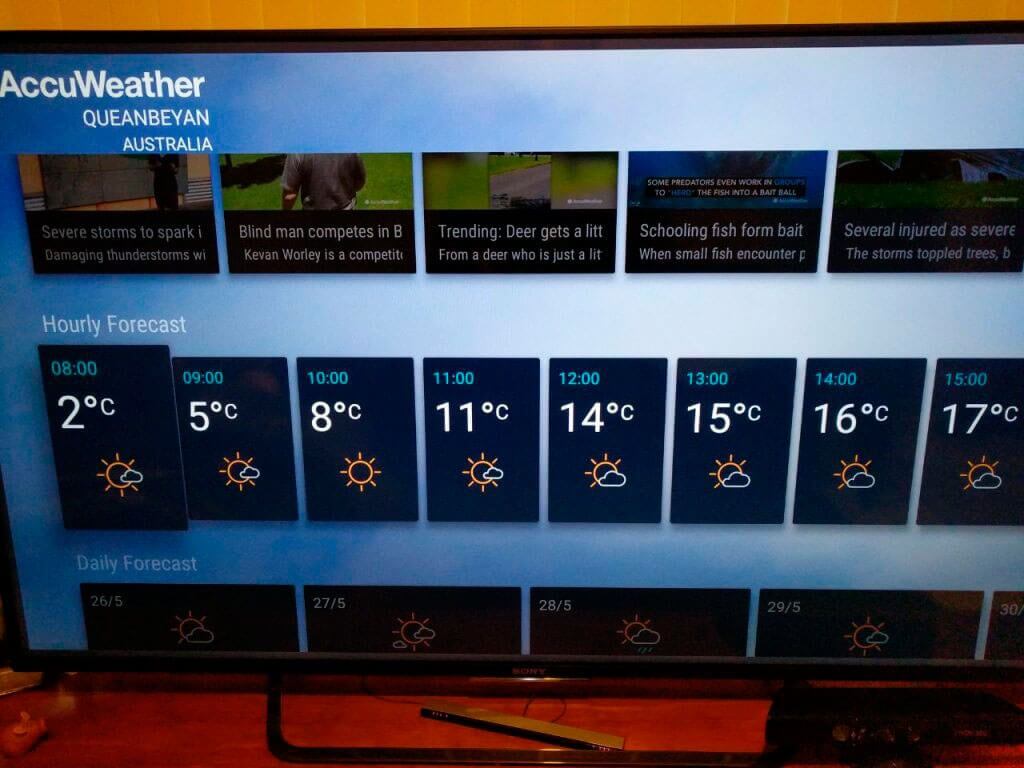    Погоду в красивом оформлении можно посмотреть прямо на телевизоре. Фото: tvbox.one