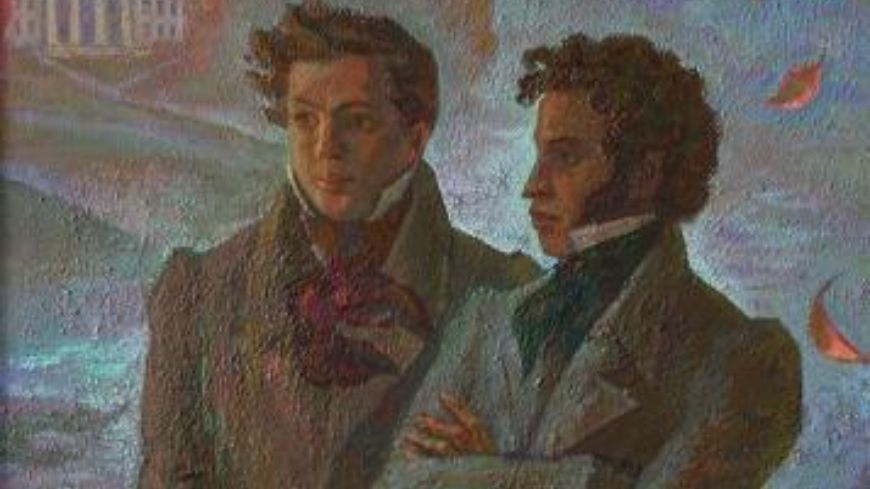 Николай Языков и Александр Пушкин.   Иллюстрация:   https://memorycode.ru/page/85374682