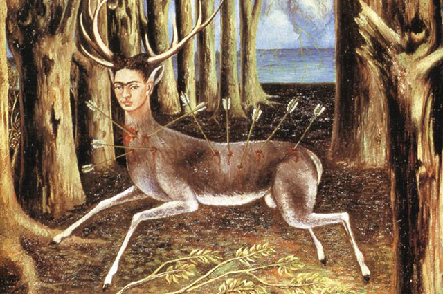 Фрида Кало. Асц в 3 декане Льва, Солнце в Раке в 12 доме, оппозиция к ретро-Марсу в Козероге в 6 доме (Марс - хозяин декана). Нагляднейшее воплощение принципов этого декана.