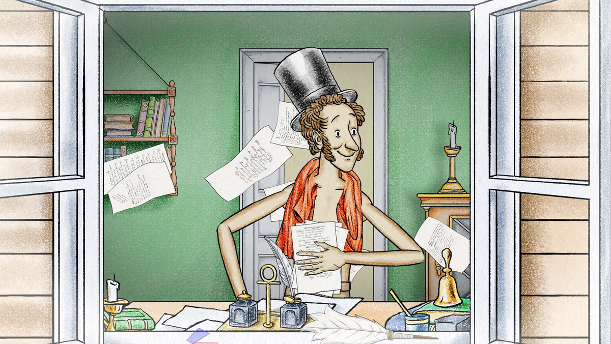 Кадр из мультфильма «Пушкин и... Михайловское. Начало», 2024 год, режиссер Екатерина Гаврюшкина