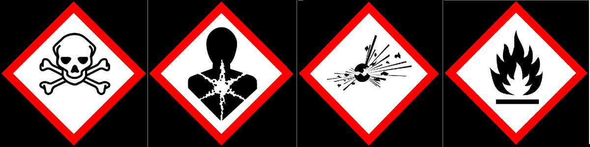 Toxic, toxic substances, еxplosive, extremely flammable.