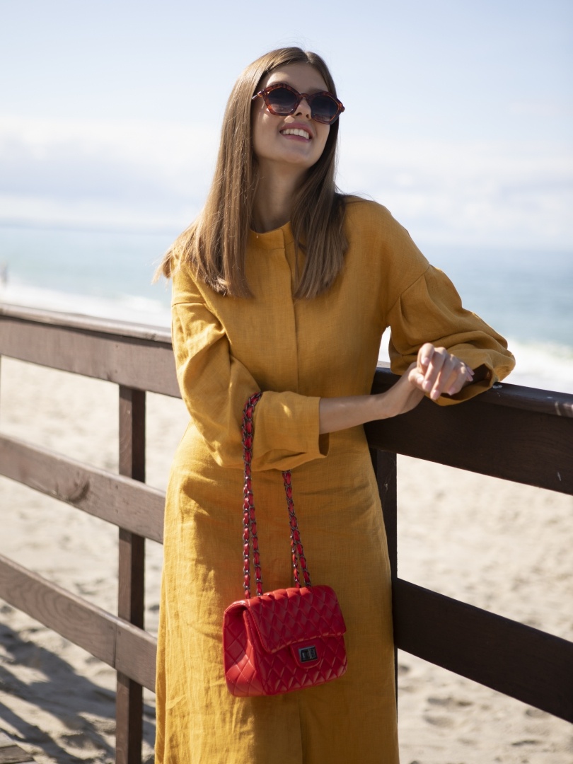 Льняное платье Людмила, в наличии 