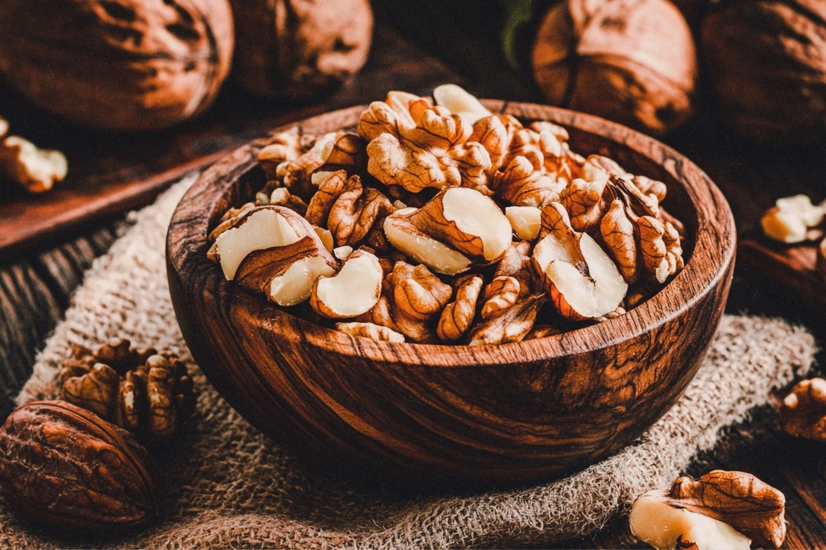 Орехи для сна. Картинка сгенерирована нейросетью.