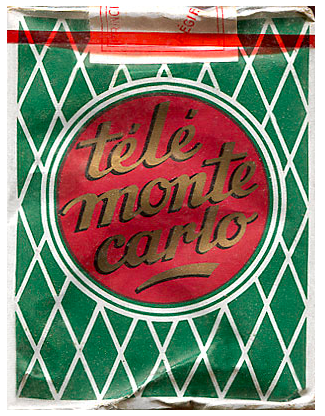 "télé monte carlo". Монако, 1960-е годы. 20 штук в мягкой упаковке. Производитель: "Seita", Франция. Владелец торговой марки: "Régie Monégasque des Tabacs".