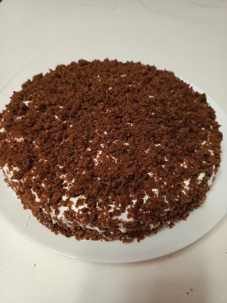 Торт три стакана со сметановым кремом.