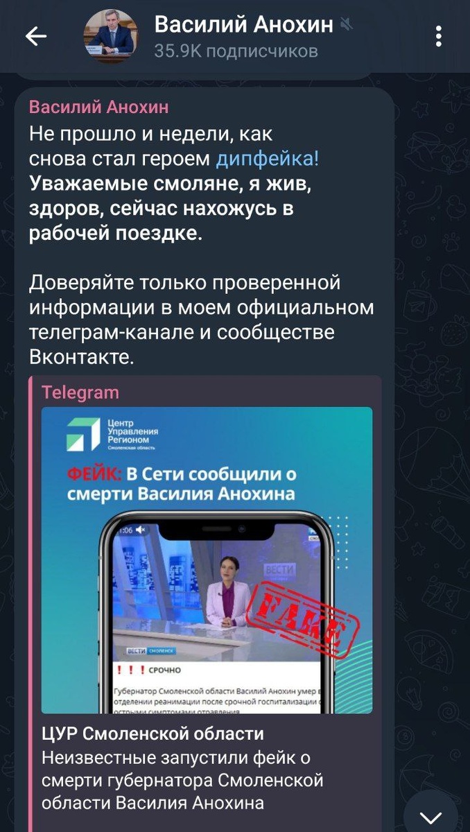    Фото: скриншот телеграм-канала Василия Анохина
